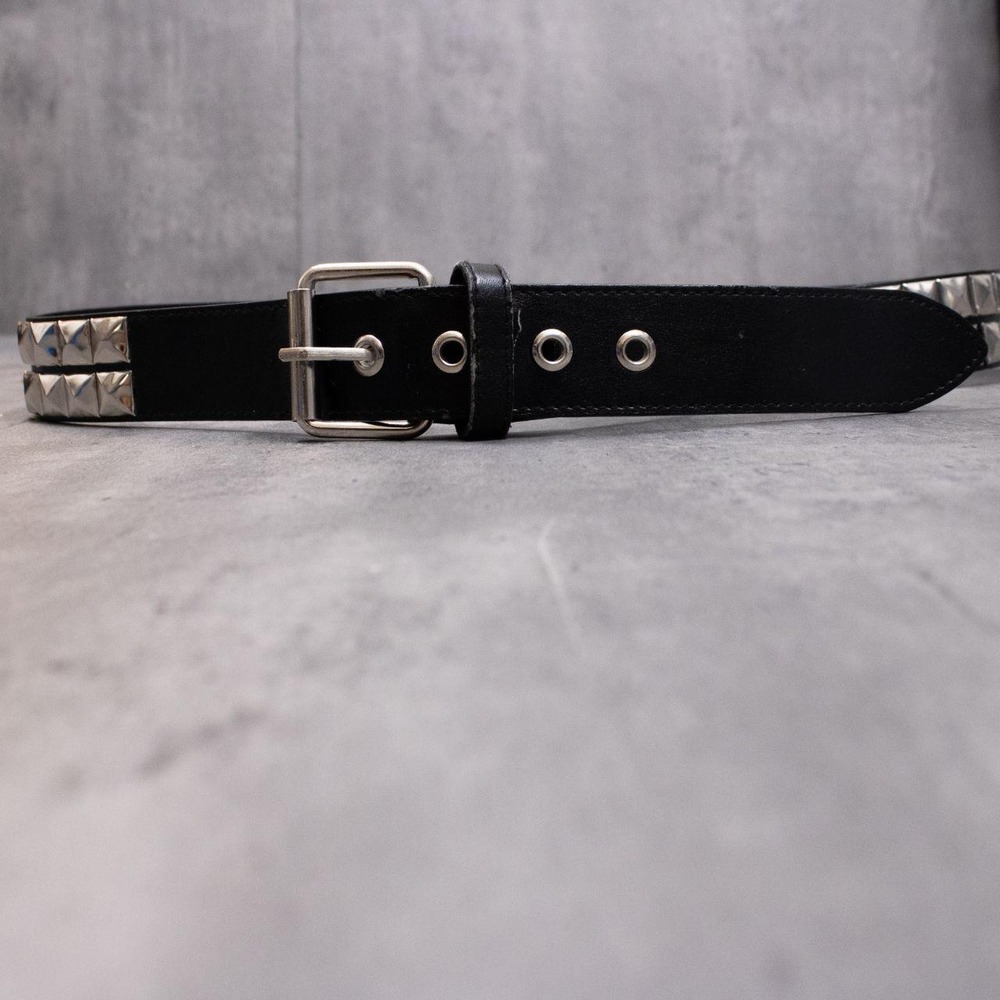 Vintage VTG Y2K 2000's 00's Studded Black Faux Leather Belt